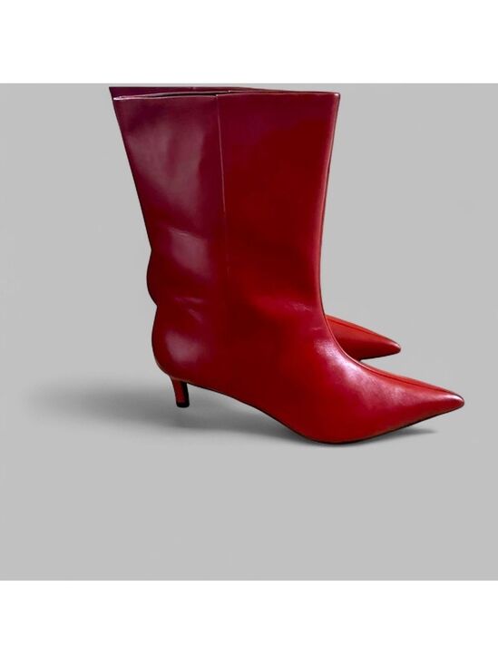 SEYCHELLES-Game Changer Red Leather Pointed-Toe Boots-size 7.5-new Retail $179 - Picture 6 of 8